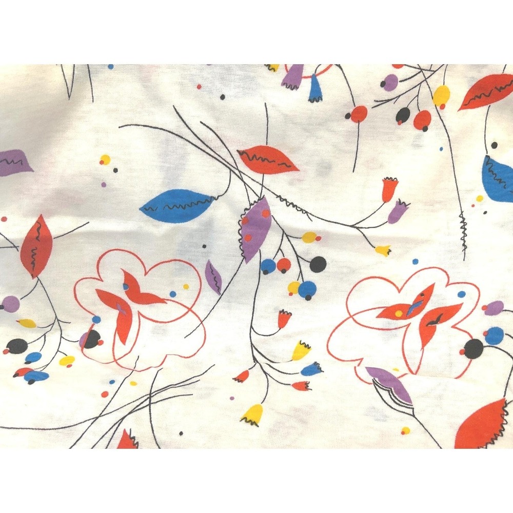 Vintage Nelle Atomic Floral Fabric Mid Century Abstract Knit  Decorator